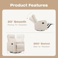 thumbnail image 3 of YOYOMAX Recliner Chair, 360 Swivel Rocker Chair for Adults, High Back, Upholstered Deep Seat, Beige, 3 of 8
