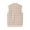 thumbnail image 5 of Resicozy Mens Sweater Vests Classic V Neck Button Down Plaid Sleeveless Pullover Autumn Winter Warm Tank Top Light pink 2XL, 5 of 7