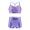 Light Purple, variant on vastwit Kids Girls Sport Outfits Cross Back Gymnastics Dance Crop Top With Booty Shorts Tankini Swimwear Silver 8-10