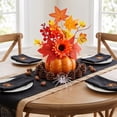 thumbnail image 6 of Darzheoy Halloween Thanksgiving Centerpiece, Artificial Pumpkin Floral Arrangement, 4 Styles Fall Maple Sunflower Berry, Table Centerpiece for Mantel, Table, Dining, Home, Entryway, 6 of 6