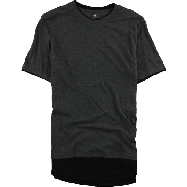Camiseta básica con bloques de color INC para hombre, gris, XS