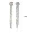 thumbnail image 6 of Grandest Birch Shining Temperament Lightweight Tassel Earrings Rhinestones Ball Long Dangle Earrings Jewelry Accessories Alloy Sil, 6 of 7
