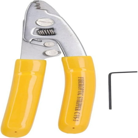 

Ergonomic Stainless Steel Fiber Optic Cable Wire Stripper for Technicians Electricians and Installers with 3 Precision Holes and 1 Hex Wrench for Accurate Tuning.