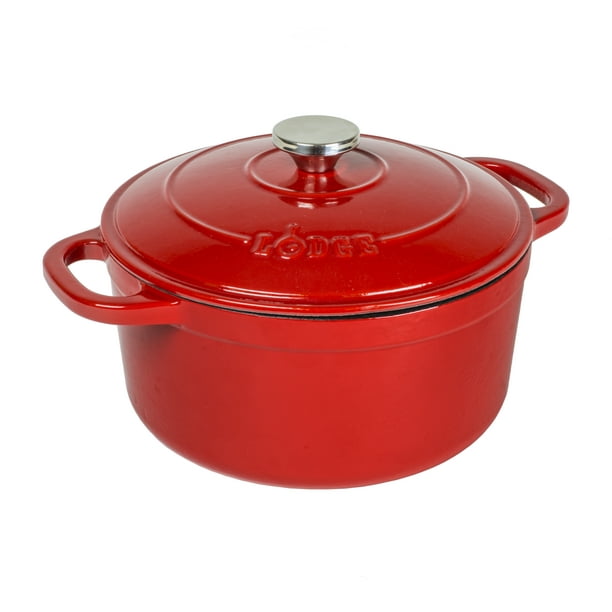 Lodge Enameled Cast Iron 5.5 Quart Dutch Oven, in Red