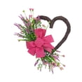 thumbnail image 3 of Corona en forma de corazón, corona de flores artificiales, accesorios para fotos, decoración romántica para colgar en la pared, para puerta delantera,, 3 of 8