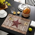 thumbnail image 3 of Texas Star Vintage Placemats Set of 12, Brown Checkered Berry Farmhouse Placemats for Dining Table, Place Mats for Kitchen Tabletop, Waterproof Wipeable Dining Table Mats Set, 3 of 9