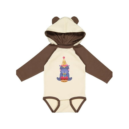 

Inktastic Hippo 2nd Birthday Gift Baby Boy or Baby Girl Long Sleeve Bodysuit
