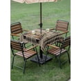 thumbnail image 3 of Spring Flower Outdoor Tablecloth - 60x60 Inch Square Dining Table Cover, Farmhouse Vintage Truck Black Plaid Wood Grain Waterproof Outdoor Table Cloth with Umbrella Hole & Zipper for Picnic/Patio, 3 of 7