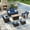 Brown-Blue, variant on Vicllax 3 Pieces Patio Furniture Set 2-Seat Wicker Outdoor Conversation Set with Coffee Table Gray