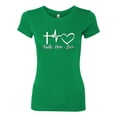 thumbnail image 2 of Wild Bobby, Faith.Hope.Love Heart Beat, Inspirational/Christian, Women Slim Fit Junior Tee, Kelly, X-Large, 2 of 4