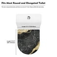 thumbnail image 5 of KUIFORTI Black Marble Toilet Lid Cover Elongated Toilet Seat Cover Dust Cover Toilet Seat Lid Cover for Bathroom Decor,Fits Most Round,Elongated and Oblong Lids, 5 of 6