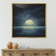thumbnail image 2 of Designart 'Super Moon Over The Blue Sea' Nautical & Coastal Framed Canvas Wall Art Print, 2 of 5