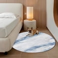 thumbnail image 2 of Round Area Rugs 8 Feet - Abstract Marble Texture Soft Indoor Throw Rugs Carpets for Living Dining Bedroom Kids Room Non-Slip Playroom Crawl Rug Floor Mats Modern Blue White Stone Art, 2 of 9