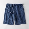 thumbnail image 6 of lcziwo Gym Shorts Men with Pockets Big and Tall Holiday Casual Elastic Waist Hiking Shorts Beach Fishing Wide Leg Dress Shorts Dark Blue XXL, 6 of 7