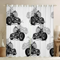 Manfei Cartoon Motorcycle Player Curtains Pack of 2 (42x84 Each) for Boys, Dirt Bike Extreme Sports Curtains Blackout, White Black Bedroom Curtains, Window Curtains Bedroom Decor