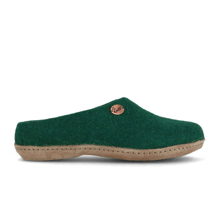 WoolFit Classic: Hand-Felt Wool Slippers with Leather Sole | Whisper-Silent Slip-On House with Thick & Flexible Felt Insole | Washable Slippers Women & | - Walmart.com