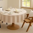thumbnail image 2 of Fennco Styles Waffle Weave Solid Color Tablecloth 48" Round - Natural Refined Woven Table Cover for Home Décor, Dining Table, Banquets, Holidays and Special Occasions, 2 of 4