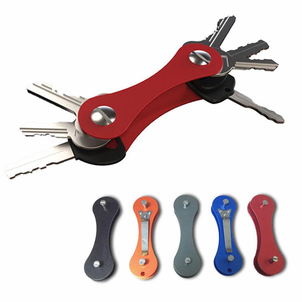 CAroojer Compact Key Holder Aluminum Pocket Keychain Organizer Smart