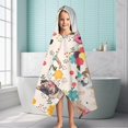 thumbnail image 6 of Dogs with Party Hats and Flowers Hooded Bath Towel，60"x35" for Ages 3 To 12 Kids, Quick Dry Lightweight Soft Microfiber Hood Beach Towel Cover Up for Kids, 6 of 7
