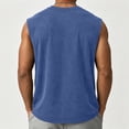 thumbnail image 3 of Halloween Themed Shirts Men Vintage Distressed Washed Pumpkin Graphic Sleeveless Crew-Neck T-Shirts New Stylish Pullover Sporty Clothing Blue XXL, 3 of 3