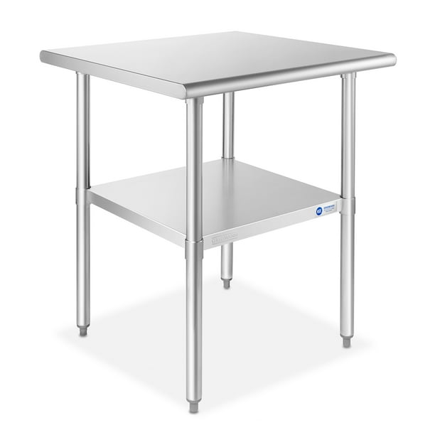 GRIDMANN 24 x 24 Inch Stainless Steel Table w/ Undershelf, NSF
