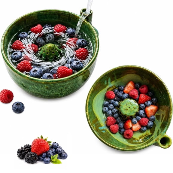 Berry Swirl Bowl Berry Swirl Bowl Kitchenware for Home Use, Fruit Rinse Bowl & Berry Washer for Strawberries, Grapes & Produce, Glossy Pla Colander Bowl for Kitchen