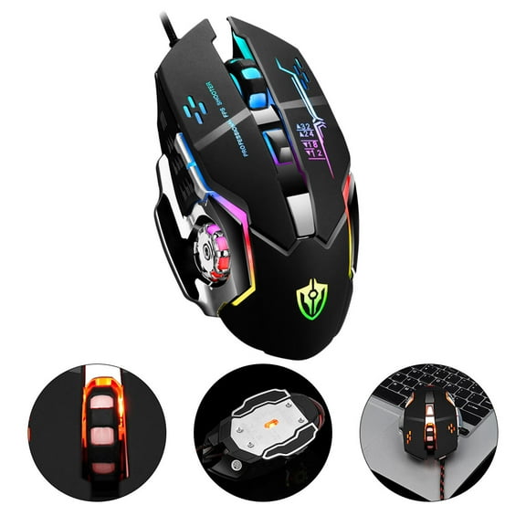 BESTYASH Comfortable Heavy Metal Gaming Mouse Black with Macro Programming 1Pc