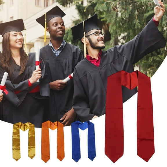 Travelwant Unisex Adult Graduation Stole Plain Graduation Honor Stole Angled End With Trim Unisex Adult