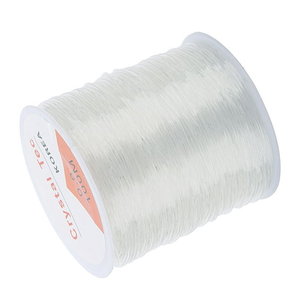 Fyydes Elastic Cord Clear String For Hanging Bead String 109yd Long 0.03in Diameter Elastic Fiber Clear Color String For Jewelry Making Diy