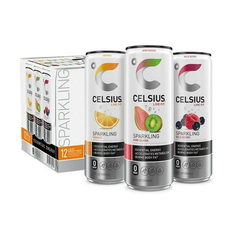 CELSIUS Sparkling Original Variety Pack, Functional Essential Energy Drink 12 fl oz Pack of 12 (Pack of 2)