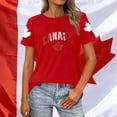 thumbnail image 2 of Wang6 Womens Short Sleeve Plus Size Tshirts Casual Canada Printed Graphic Tees Shirts Summer Crew Neck Loose Fit Tops Red L, 2 of 4