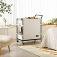 thumbnail image 3 of Laundry Basket with Wheels,38 Gallons(145L) Laundry Hamper 2 Section,Sturdy Metal Frame with Handle,Laundry Cart,Rolling Laundry Basket for Bedroom Aesthetic,Easy to Assemble,Ivory, 3 of 8