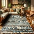 thumbnail image 2 of Ambesonne Southwestern Decorative Rug Carpet, Traditional Patterns, 5' 1" X 7' 5", Paprika Blue Eggshell, 2 of 5