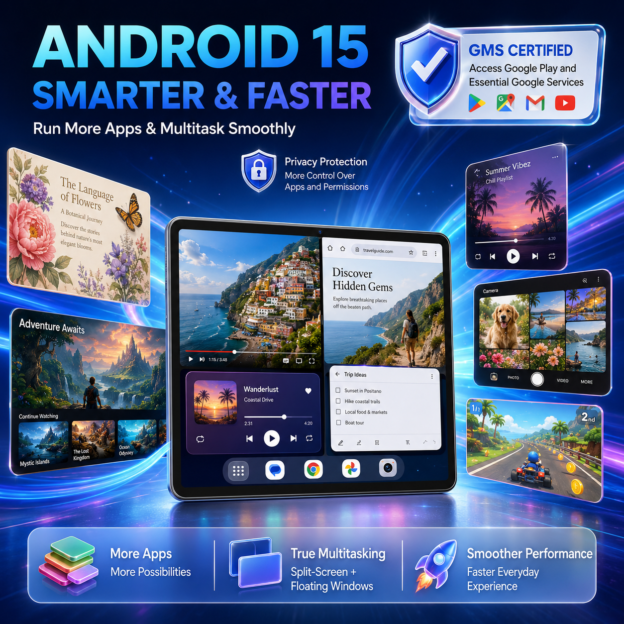 Tablet Android 15 de 10.1 Pulgadas, 12GB RAM (4GB + 8GB Expandible), 128GB Almacenamiento (Hasta 2TB), Octa-Core, Pantalla IPS HD 800x1280, Batería de Larga Duración 6000mAh 7