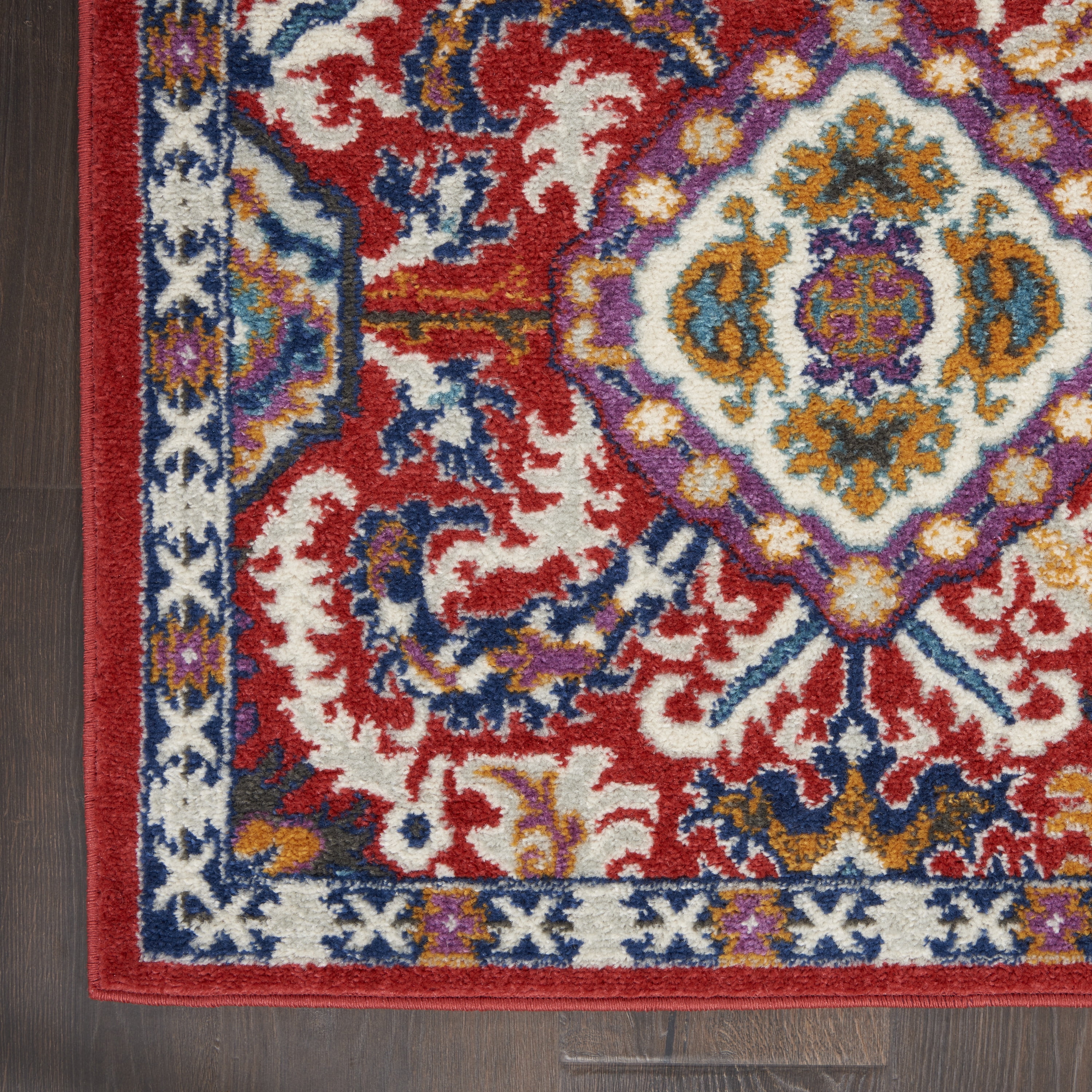 Nourison Passion Bohemian Red Multi Colored 8' x 10' Area Rug, (8x10)