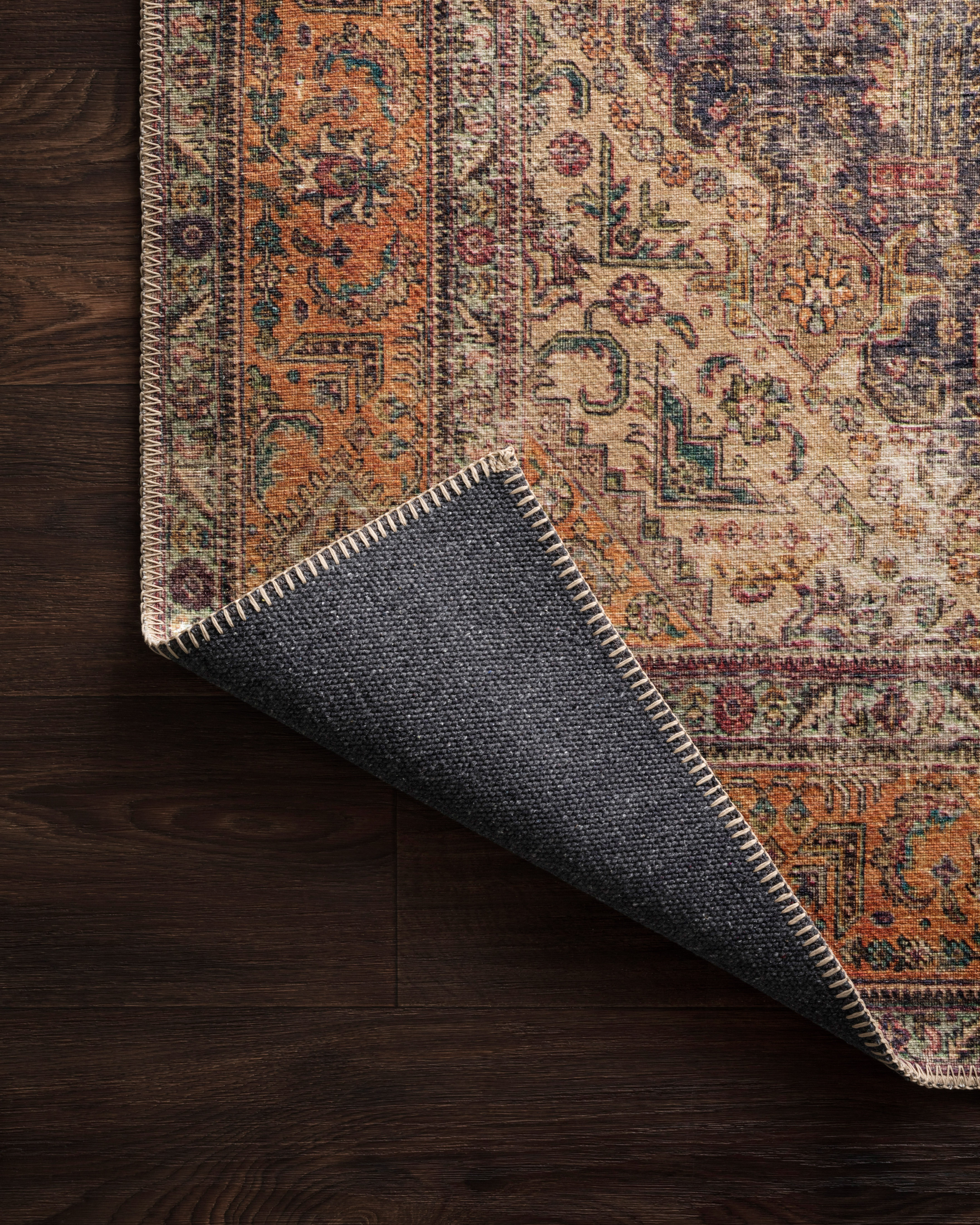 Loloi Loren Collection LQ-02 Plum / Multi Oriental Area Rug 2'-6" x 7'-6"