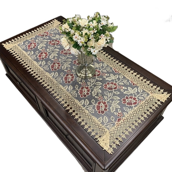 AUQ 2026 New Lace Tablecloth Dust Cover White Tablecloth Versatile Design Dining Table Cover Style 5 for Dining Tables Home Decor Special Occasions Events Protecting Surfaces Adding Elegance
