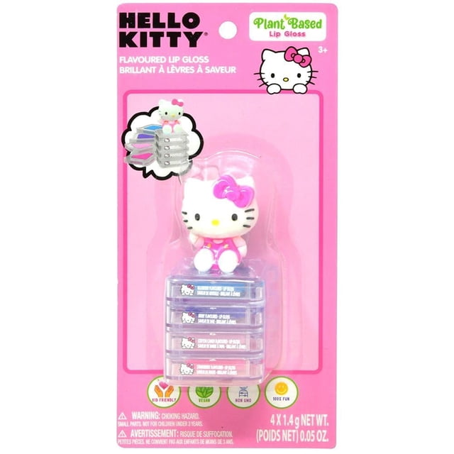 Set de brillo de labios BEICHI Hello Kitty con sabor a Hello Kitty, apilable, 4 unidades