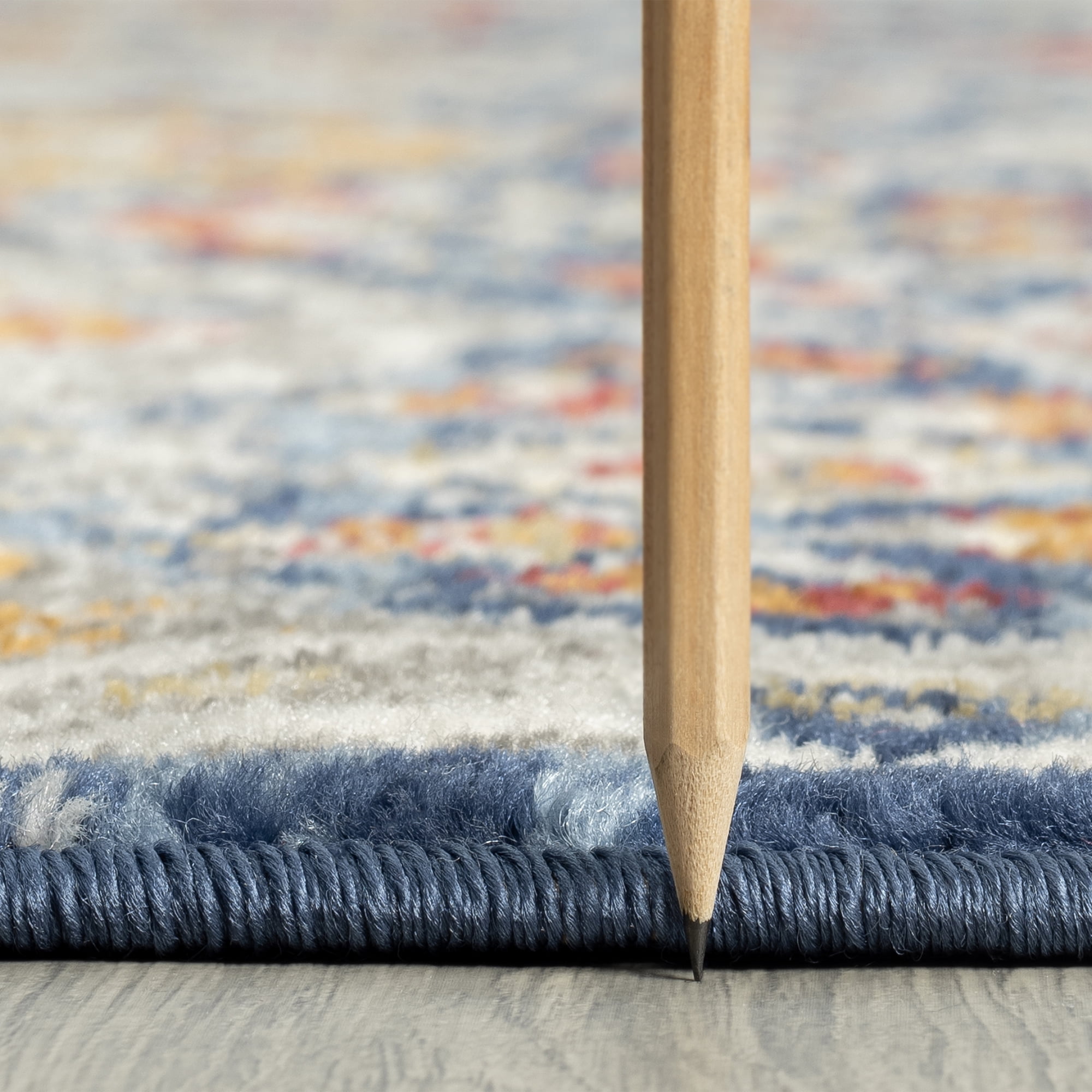 Chelsea Transitional Oriental 8'10'' x 12'2'' Navy and Gold Polypropylene Indoor Area Rug, 9' x 12'