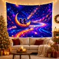 thumbnail image 3 of Children in Crescent Moon Boat Dreamy Fantasy Style for Celestial Art Lovers Galaxy Wall Decor Birthday Gift Tapestry Wall Hanging for Bedroom, Nursery and Dorm, 3 of 7