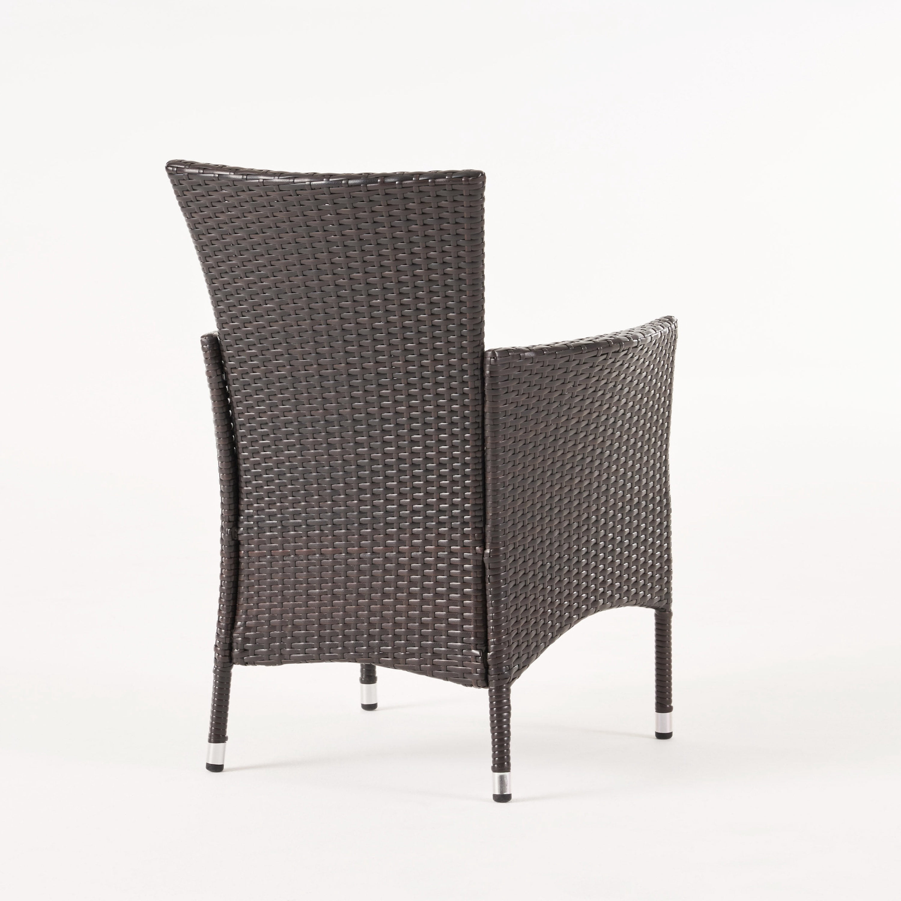 Dining Chairs Set of 2, Outdoor Clementine PE Wicker Patio Dining Chairs for Patio Garden, Multibrown