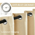 thumbnail image 6 of TOPICK Beige Solid Grommet Room Darkening Curtain Set, 2 Panels, 40" x 84", 6 of 10