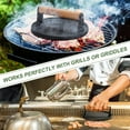 thumbnail image 3 of Burger Press, 7" Round Heavy-Duty Cast Iron Smash Bacon Press Meat Steak with Wood Handle for Griddle, Sandwich, Nonstick Pan, 3 of 7