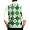 thumbnail image 4 of Resicozy Mens Plaid Sweater Vests V Neck Sleeveless Fashion Casual Cardigan Vest Fall Winter Tank Tops Green L, 4 of 7