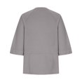thumbnail image 4 of T-Shirts For Women Sevevn Women's Summer Patchwork Solid Color Round Neck Five-point Flared Sleeves Loose Top T-Shirt, 4 of 7