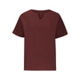 thumbnail image 5 of HAPIMO Women's Trendy Loose Cotton Lined Pullover Clearance Summer Tees V Neck Shirts for Teen Girls Solid Color Casual Relaxed Workout Blouses Short Sleeve Wine XXXL, 5 of 6