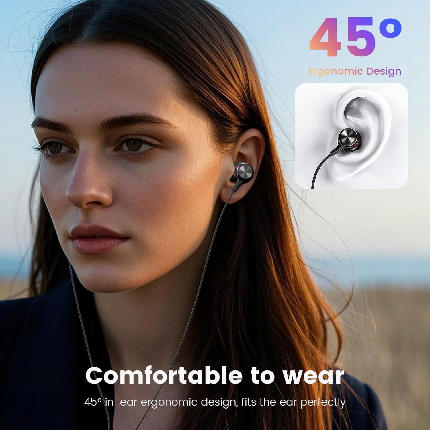 CHILTINA Wired Headphones for Phone Earbuds with Built-in Mic & Volume Control HiFi Stereo Nosie Reduction Earphones Compatible with Phone 14/13/12/11/XR/XS/X/8/7/SE Support All iOS System