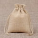 thumbnail image 1 of Bolsa de lino de arpillera con cordón, embalaje de joyería, almacenamiento de dulces de boda, fiesta de Navidad, logotipo personalizable, 100 unidades, 1 of 4