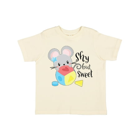 

Inktastic Shy but Sweet Cute Mouse with Toy Block Gift Toddler Boy or Toddler Girl T-Shirt