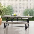 thumbnail image 3 of Ulax Furniture 70” Outdoor Bench E-coating Metal Patio Garden Bench, Mix Gray, 3 of 5